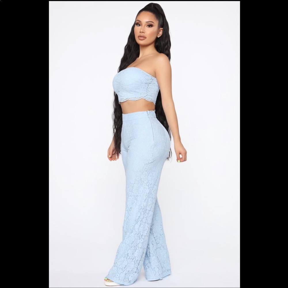 Lace bandeau and pant set